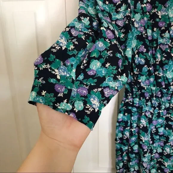 Karin Stevens Vintage Floral Print Dress 10 - Picture 7 of 8